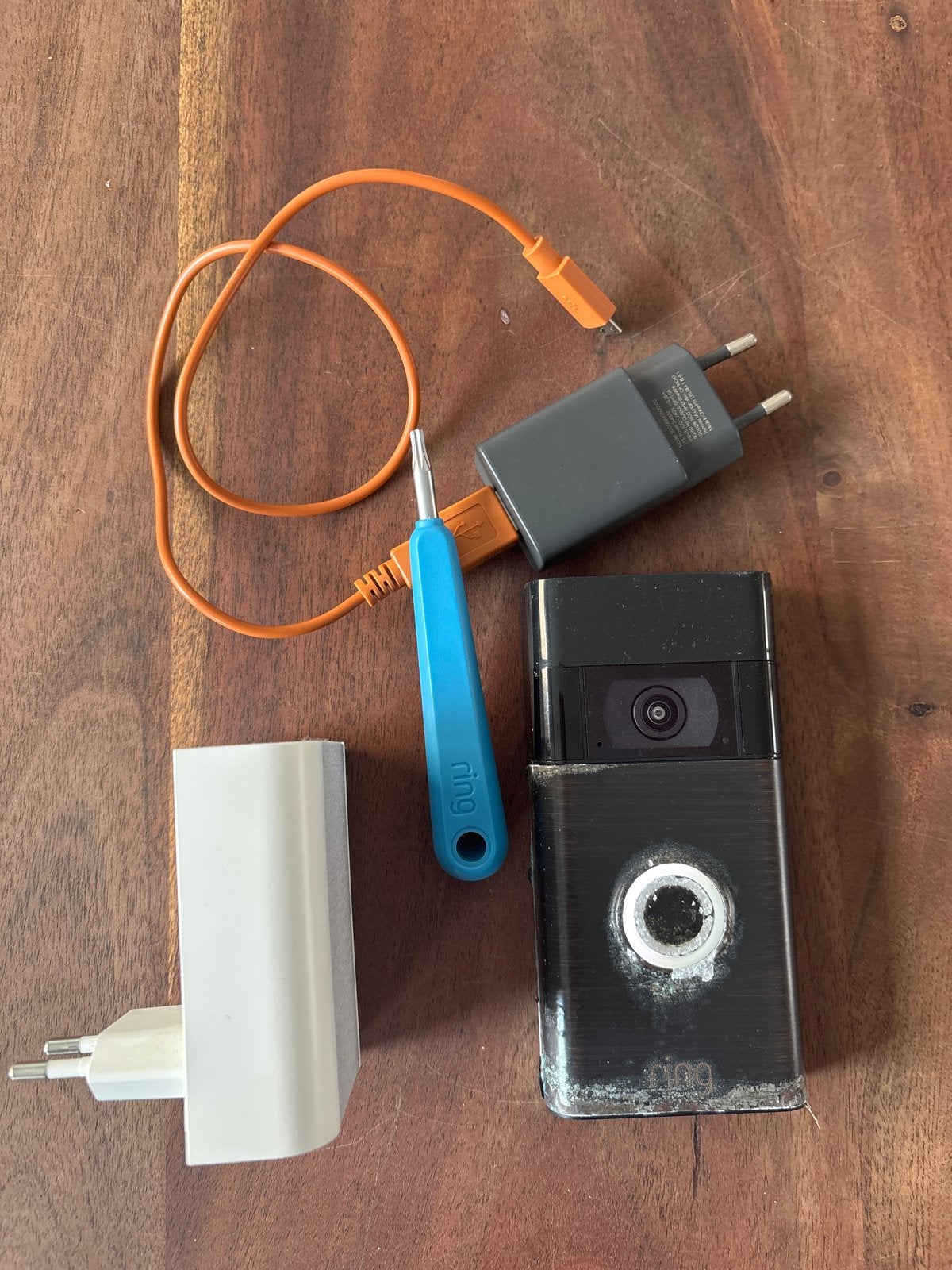 Ring Video Deurbel met accessoires, Ophalen of Verzenden, Gebruikt, Buitencamera