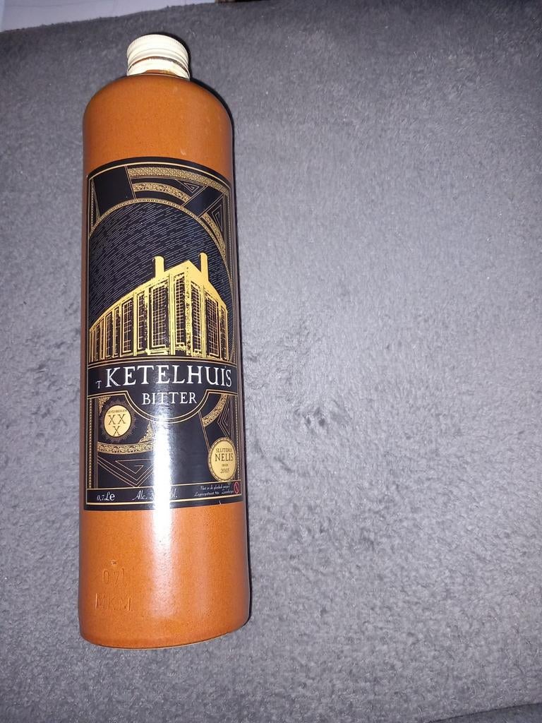 Lege kruik van Ketelhuis Bitter Jenever Zeven Bergen XXX, Verzamelen, Ophalen of Verzenden, Gebruikt, Verpakking
