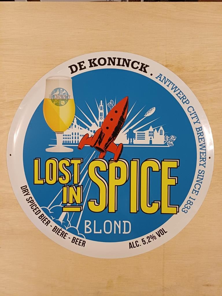 Lost In Spice Origineel Reclamebord Metaal Met Reliéf, Verzamelen, Biermerken, Ophalen, Gebruikt, Reclamebord, Plaat of Schild