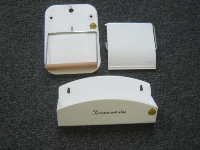 Brabantia kammenbakje, wit kammen bakje + 2 toiletrolhouders, Ophalen of Verzenden, Gebruikt, Wit, Metaal