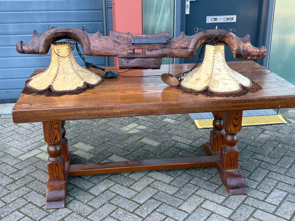 Mooie lamp met juk, Ophalen of Verzenden, Zo goed als nieuw, Minder dan 50 cm
