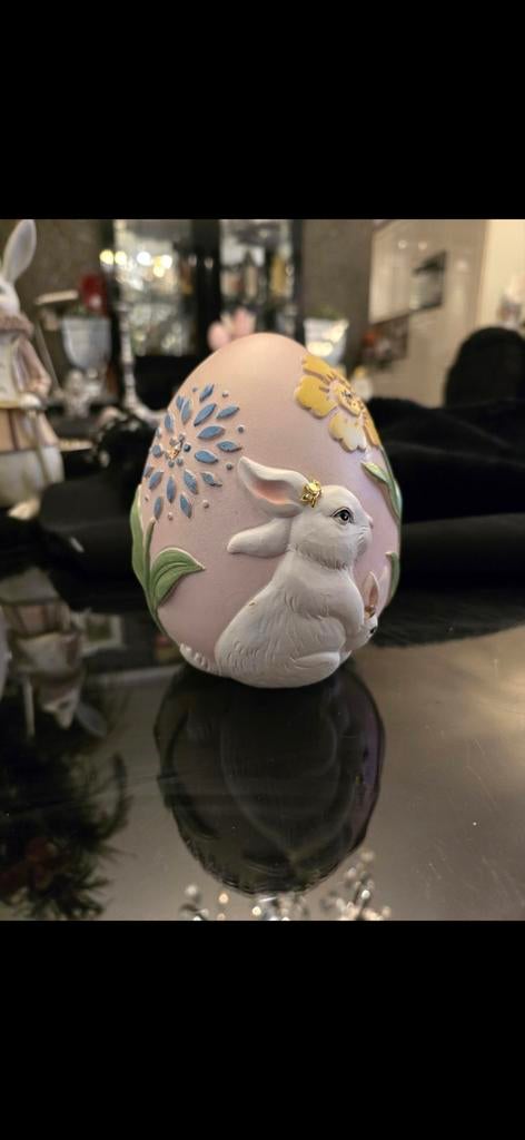 Paasei met konijn decoratie, Ophalen of Verzenden, Nieuw