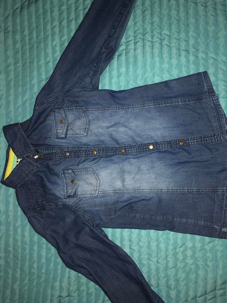 Denim blouse, Ophalen of Verzenden, Gedragen, Maat 36 (S), Blauw