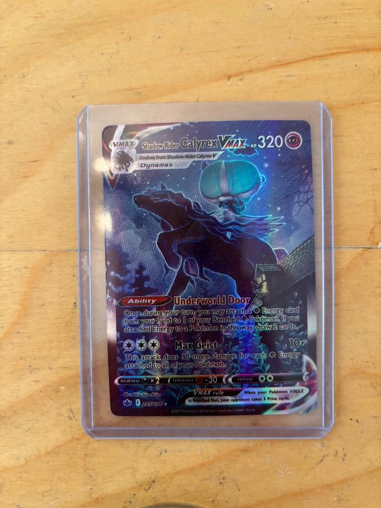 Pokemonkaart Shadow Rider Calyrex Vmax, Ophalen of Verzenden, Zo goed als nieuw, Losse kaart, Foil