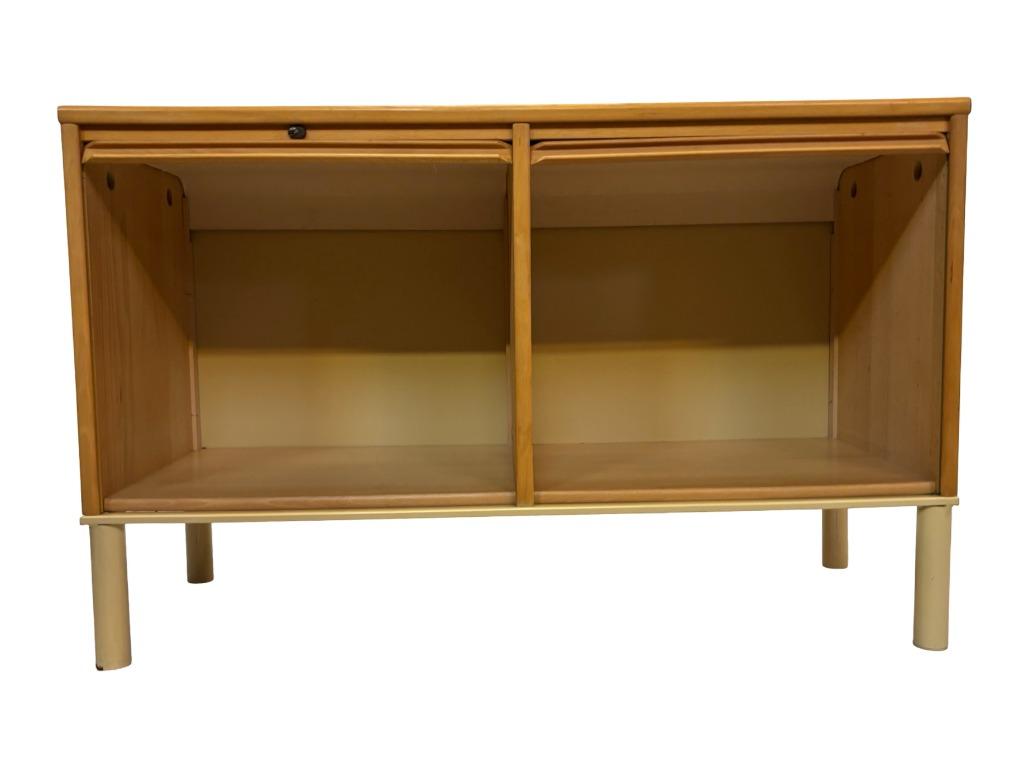 Vintage Audio Platenspeler Kastje Kinnarps Jaren 80 Roldeur, Gebruikt, Met deur(en), Vintage, 50 tot 100 cm