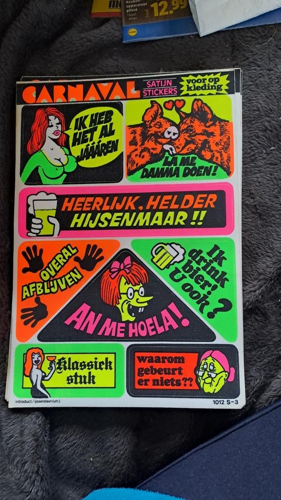 Carnaval Stickers jaren '80 - 15 vellen, Ophalen of Verzenden, Gebruikt, Meerdere stickers