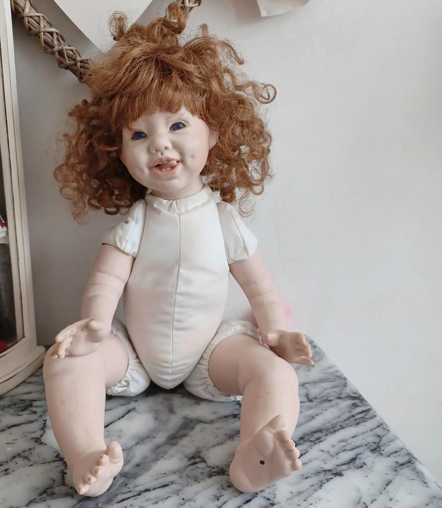 Handgemaakte pop Brocante, Verzamelen, Poppen, Ophalen of Verzenden, Zo goed als nieuw, Pop, Levensecht of Reborn