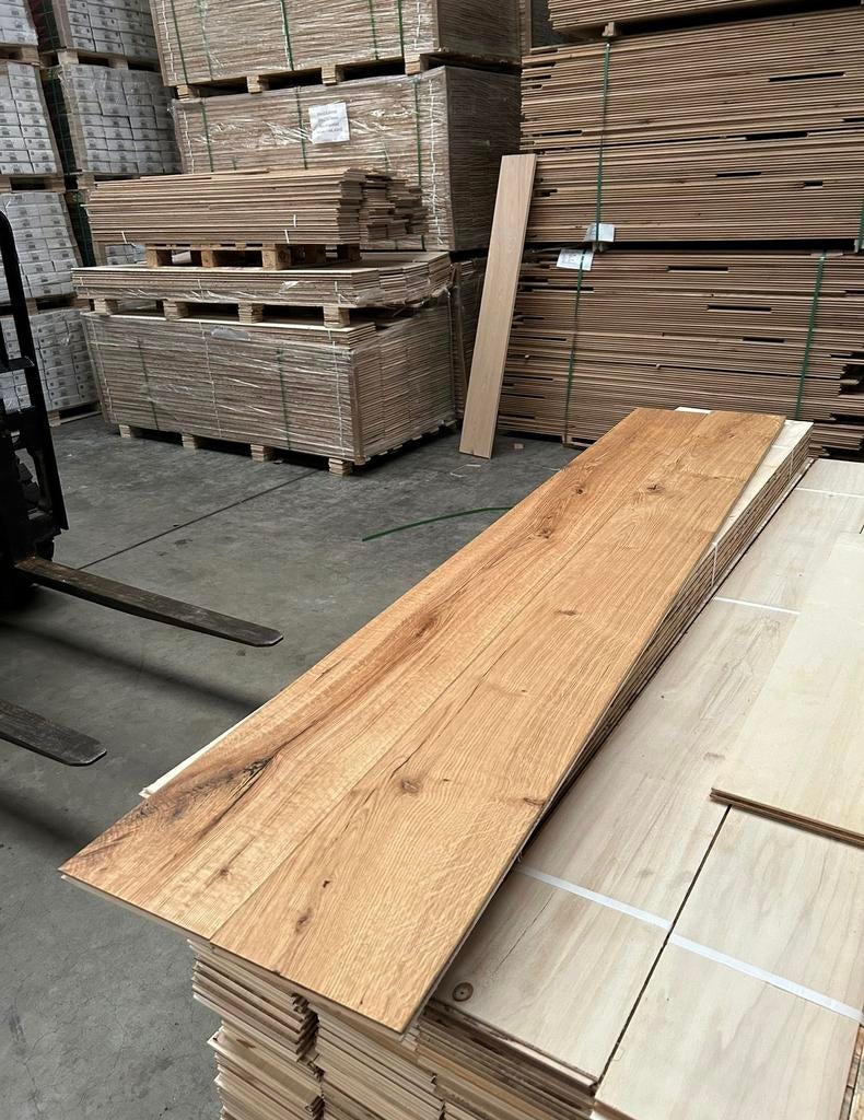 Eiken vloeren visgraat multiplank restpartijen parket, Doe-het-zelf en Verbouw, Vloerdelen en Plavuizen, Parket, Nieuw, Ophalen of Verzenden