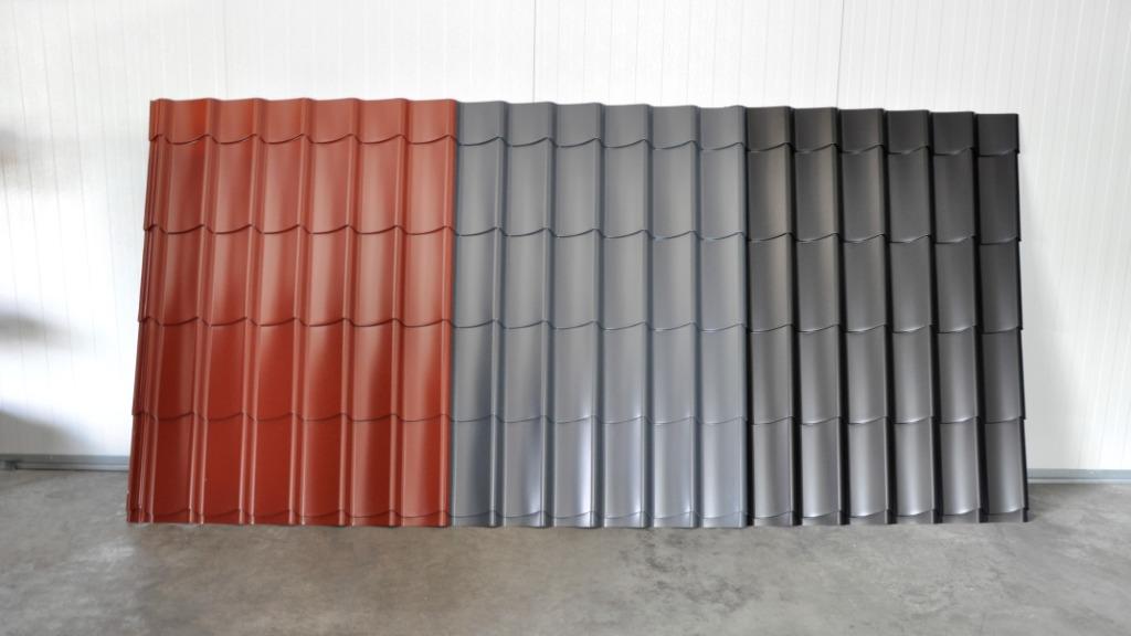 Dakpanplaten/dakpanprofielplaten, kleur zwart en grijs, Zwart, Nieuw, 15 m² of meer, Metaal
