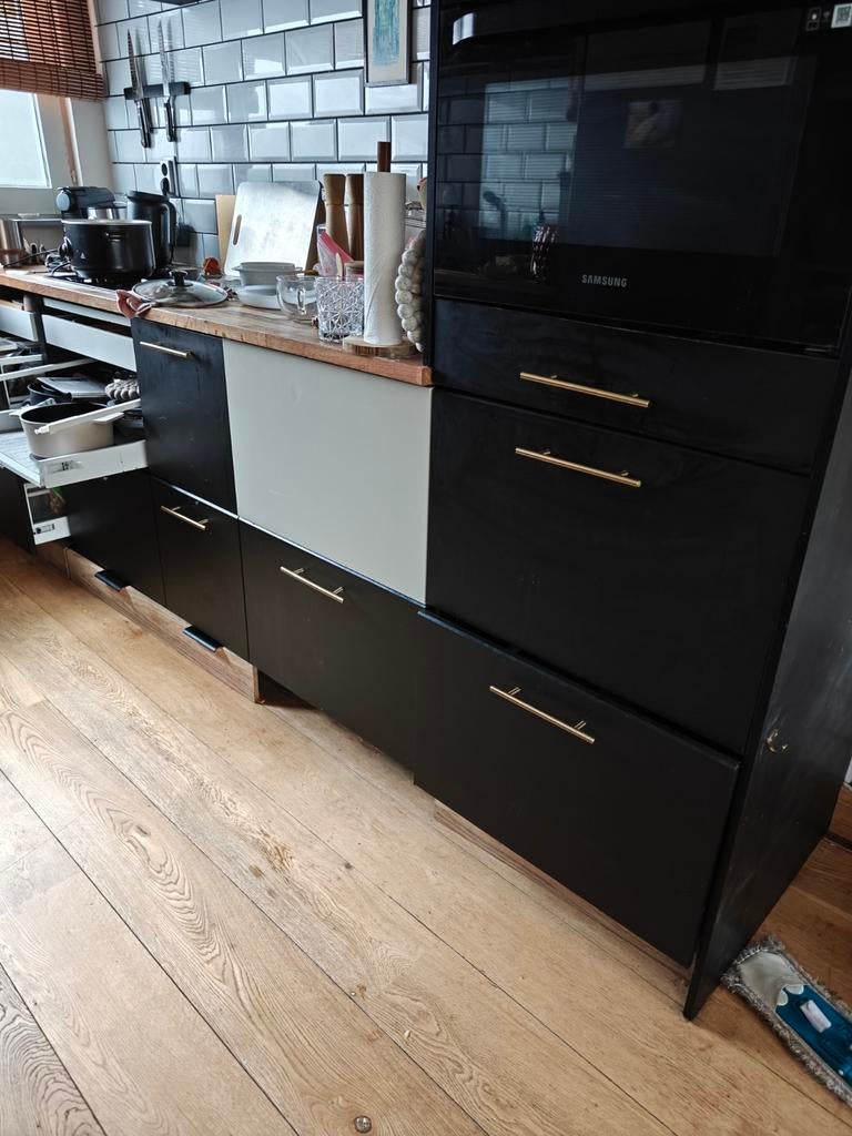 Zwarte Ikea Kungsbacka ladefronten, Gebruikt, Zwart, Ophalen of Verzenden, Minder dan 100 cm