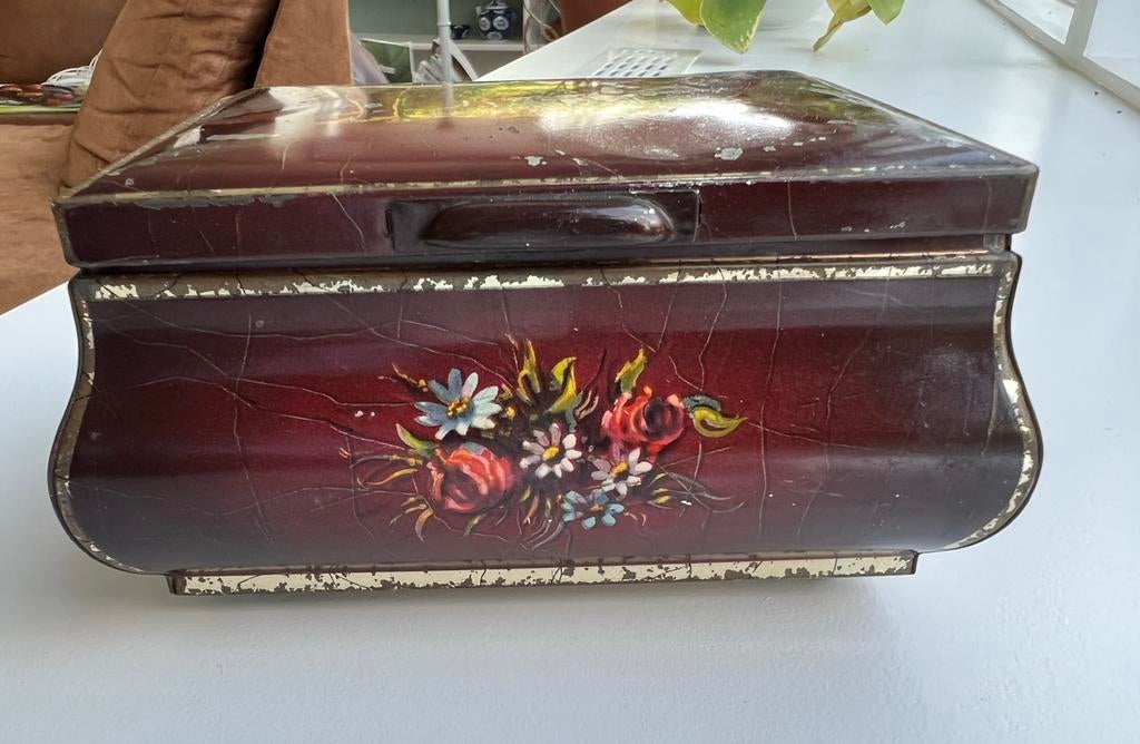 Pickwick theeblik met bloemen, Ophalen of Verzenden, Gebruikt, Thee, Pickwick