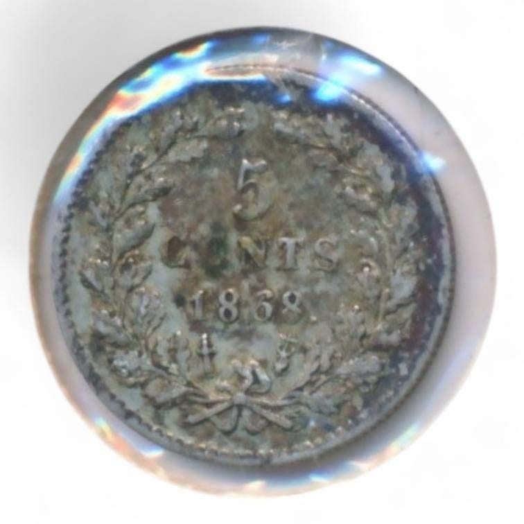 Nederland 5 Cent 1868 Willem III, Postzegels en Munten, Munten | Nederland, Koning Willem III, Zilver, Ophalen of Verzenden, Losse munt