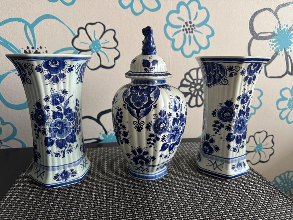 Delfts blauwe vazen incl keurmerk, Antiek en Kunst, Antiek | Vazen, Ophalen