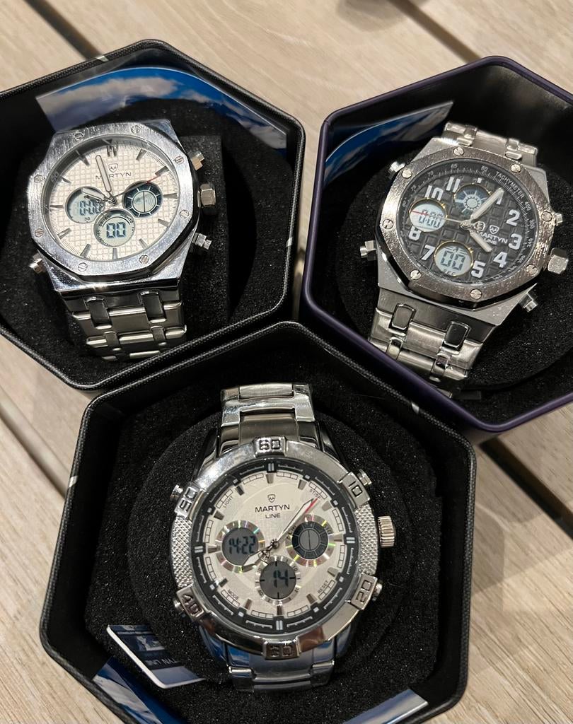 heren horloges, Staal, Polshorloge, Nieuw, Ophalen