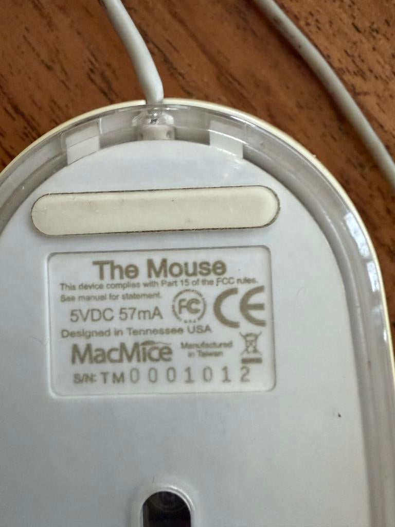 MacMice The Mouse - Klassieke Bedrade Muis, Rechtshandig, Muis, Gebruikt, Ophalen of Verzenden