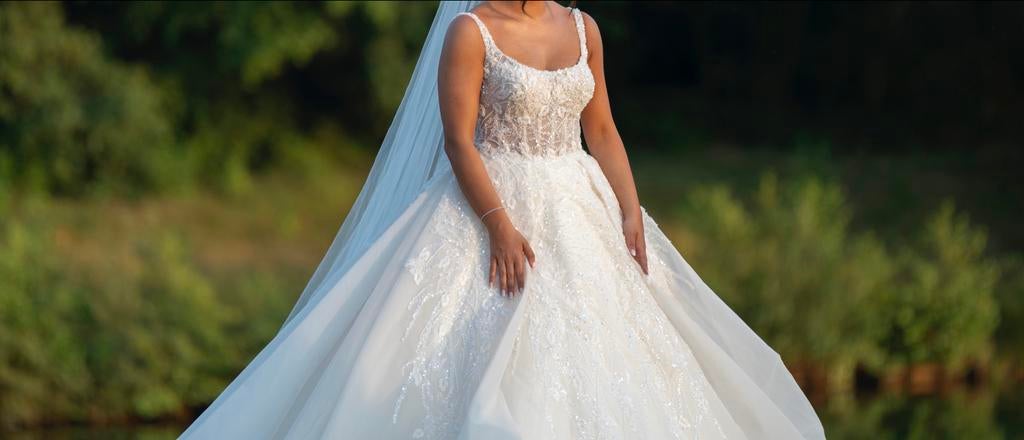 Prachtige Trouwjurk van Sima Couture, Ophalen of Verzenden, Zo goed als nieuw, Wit, Trouwjurk