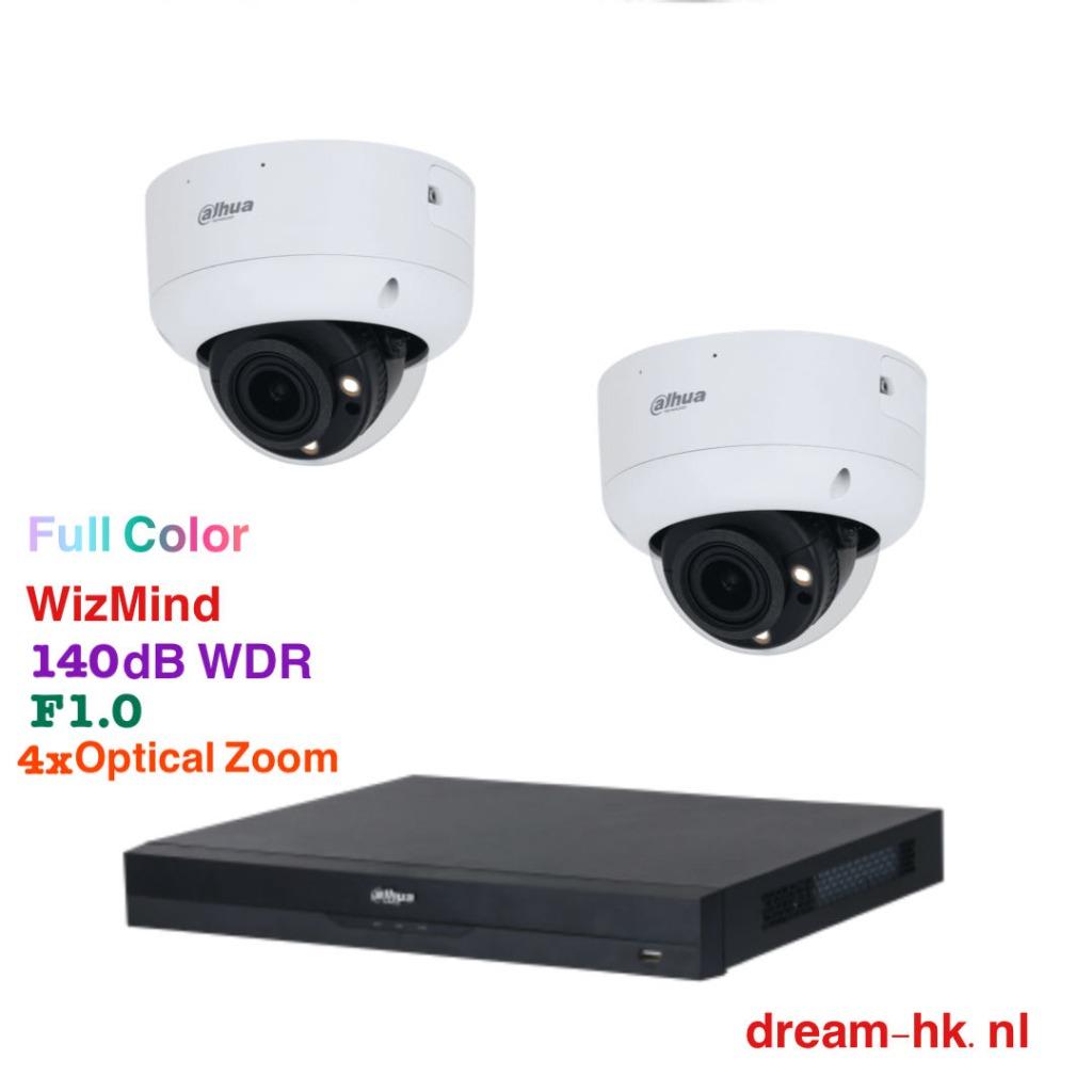 4MP Dahua WizSense/WizMind Full Color 4CH IP PoE set