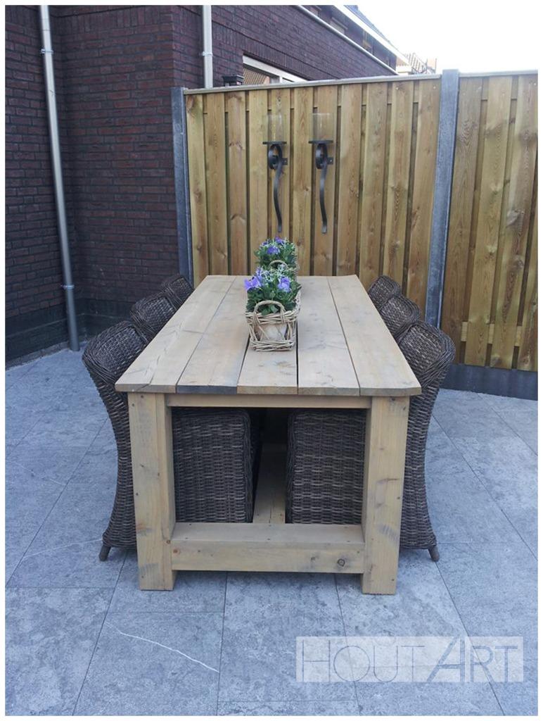 Kloostertafel / eettafel van steigerhout, Tuin en Terras, Ophalen of Verzenden, Nieuw, Rechthoekig, Hout