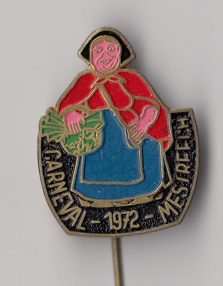 Carnaval Mestreech 1972 Maastricht speldje, Verzamelen, Speldjes, Pins en Buttons, Gebruikt, Speldje of Pin, Overige onderwerpen