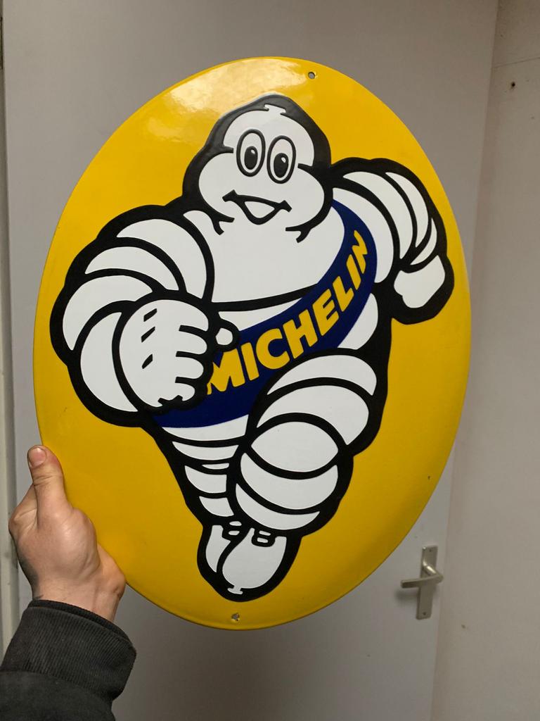 Vintage Michelin Man Emaille Reclamebord, Ophalen