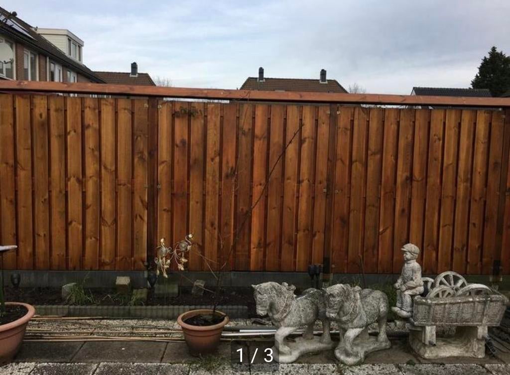 Tuinbeeld man met paard en wagen, Tuin en Terras, Tuinbeelden, Ophalen of Verzenden, Gebruikt, Beton, Mensenbeeld