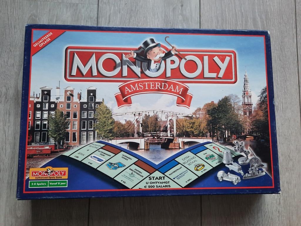 Monopoly Amsterdam - Gelimiteerde Oplage, Gebruikt, Ophalen of Verzenden, Monopoly, Vijf spelers of meer