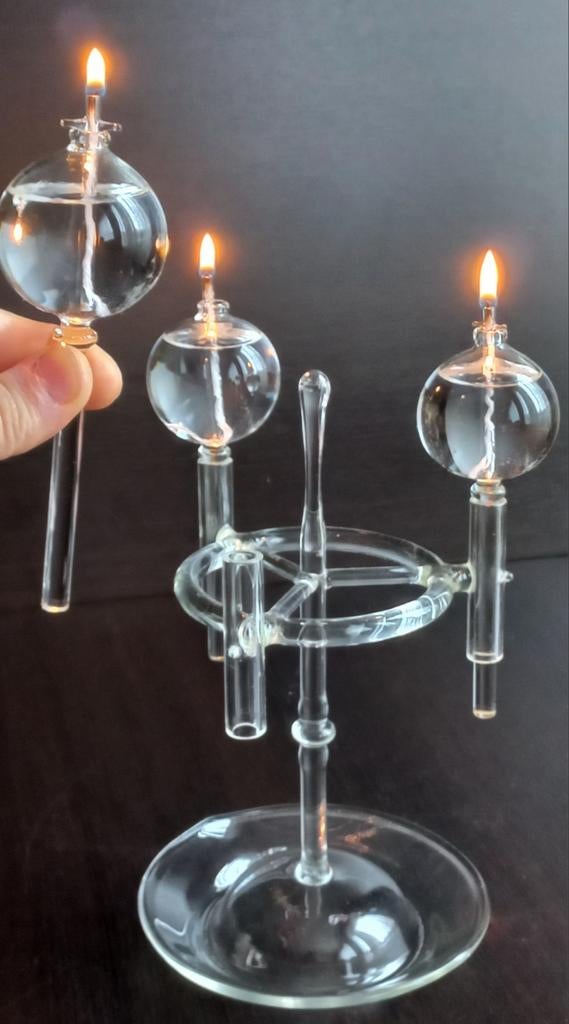 Zeldzame antieke Franse kristallen olielamp – uniek ontwerp, Antiek en Kunst, Ophalen of Verzenden