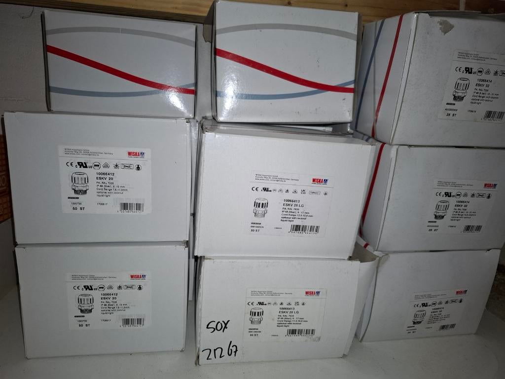 Wiska wartels m20, m25, m32 per doos, .., .., Overige typen, Nieuw