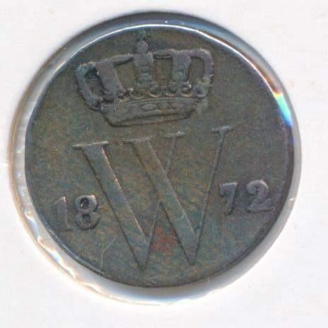 Nederland halve cent 1872 Willem 3, Postzegels en Munten, Munten | Nederland, Losse munt, Overige waardes, Koning Willem III, Ophalen of Verzenden