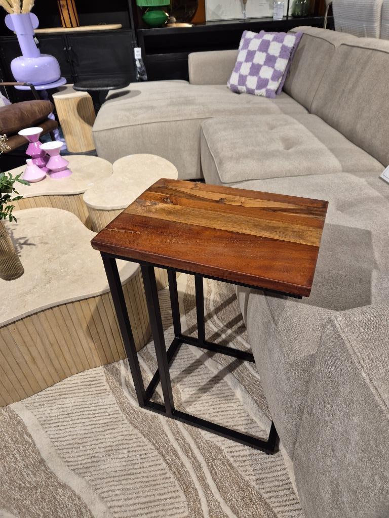 Laptop / Bijzettafel Almelo | Mangohout | €119.- Voor €59.-!, Huis en Inrichting, Tafels | Bijzettafels, Minder dan 55 cm, Nieuw