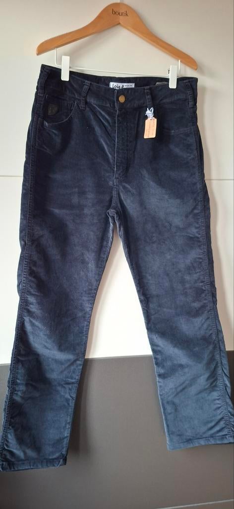 Nieuwe Loïs, donker blauwe ribbroek maat W 32 lengte 70 cm., Blauw, Nieuw, Ophalen of Verzenden, W30 - W32 (confectie 38/40)