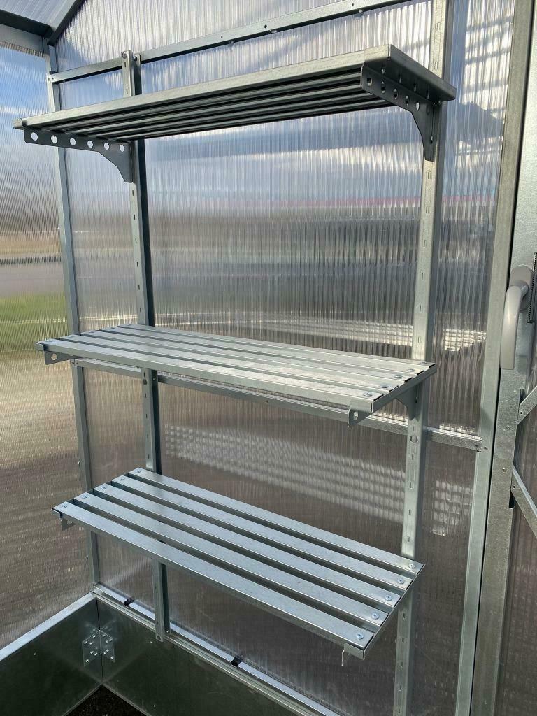 Broeikas  Robuust EH 4m x 4,1m 6mm Polyplaten, Staal, Polycarbonaat, Verzenden, Kweekkas