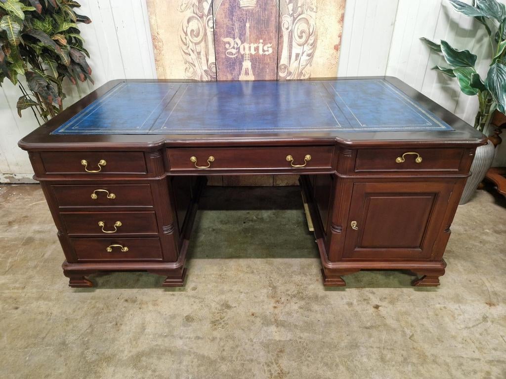 Klassieke Engelse dubbelzijdig bureau, schrijftafel, partner