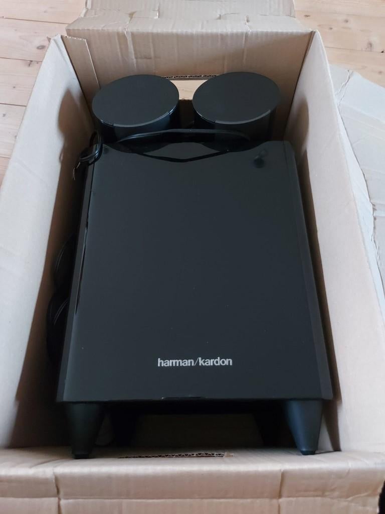 Harman Kardon HKTS200SUB set; Subwoofer +2 boxen+ receiver, Gebruikt, Complete surroundset, 120 watt of meer, Ophalen