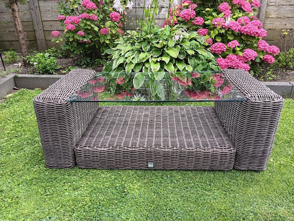 buitentafel tuintafel, salontafel Pure synthetisch wicker, Tuin en Terras, Ophalen, Zo goed als nieuw, Rechthoekig, Wicker