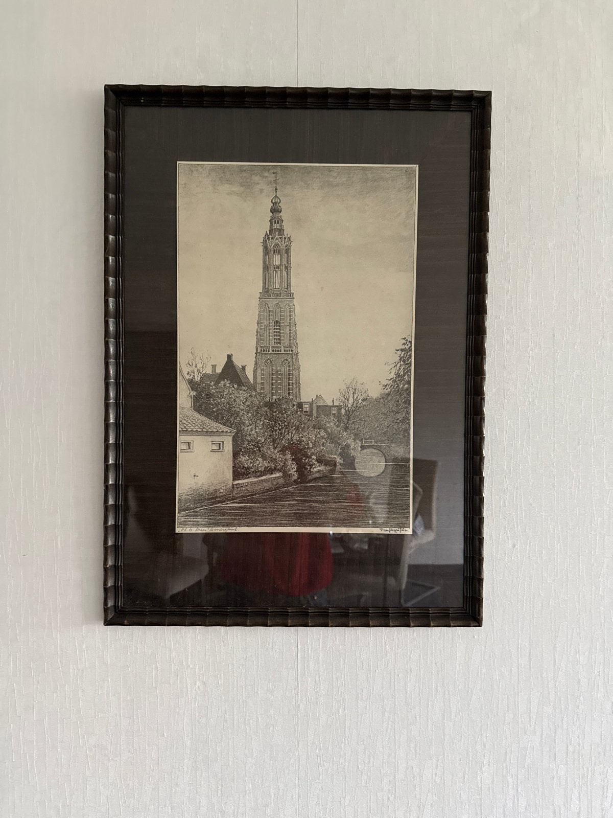 De Lange Jan, Amersfoort - Ets van Paul Bodifée, Ets, Stadsgezicht, Ophalen of Verzenden, Gesigneerd