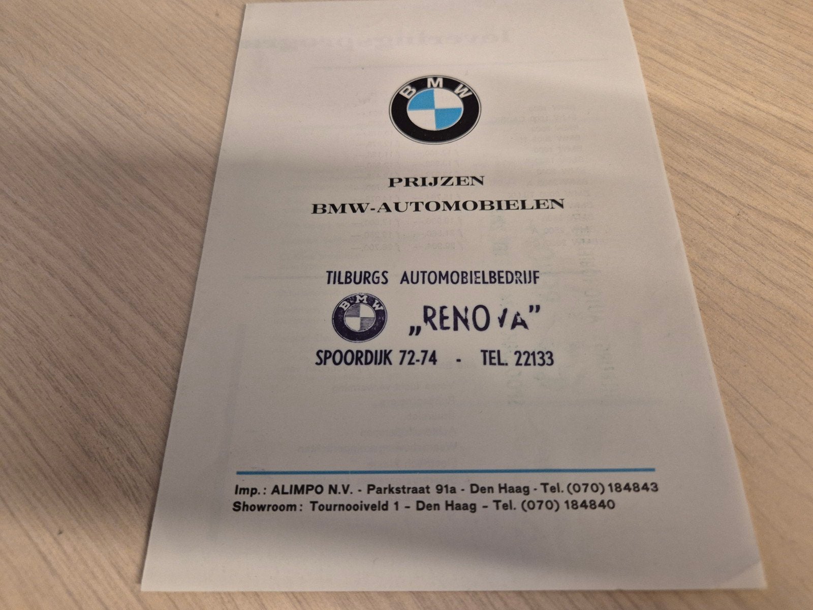1969 BMW Nederlands prijslijst 2800CS COUPÉ 2000Ti als nieuw, Ophalen of Verzenden, Zo goed als nieuw, BMW