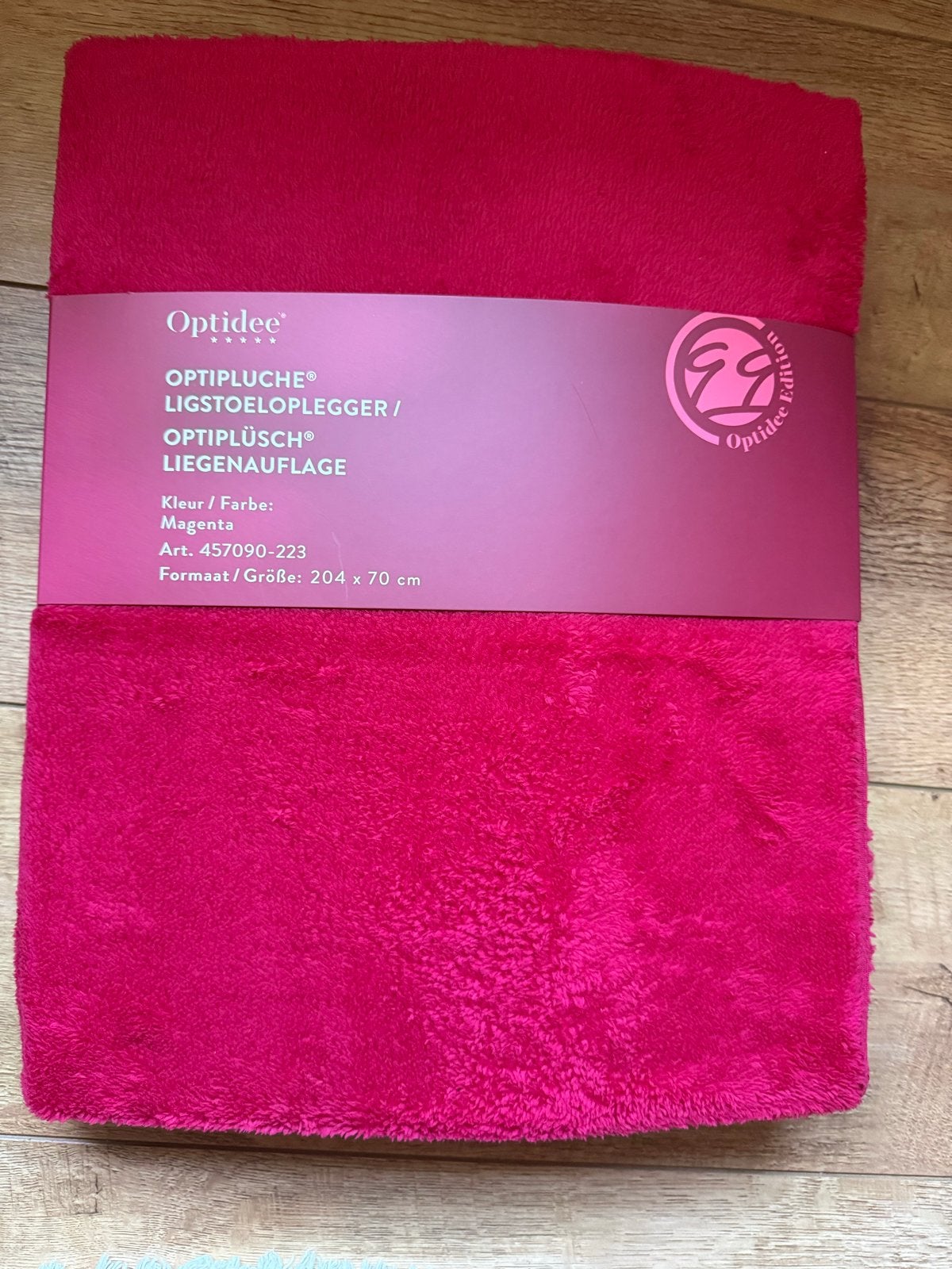 Optidee Optipluche Ligstoeloplegger Magenta 204x70 cm, Eenpersoons, Overige typen, Nieuw, Ophalen of Verzenden