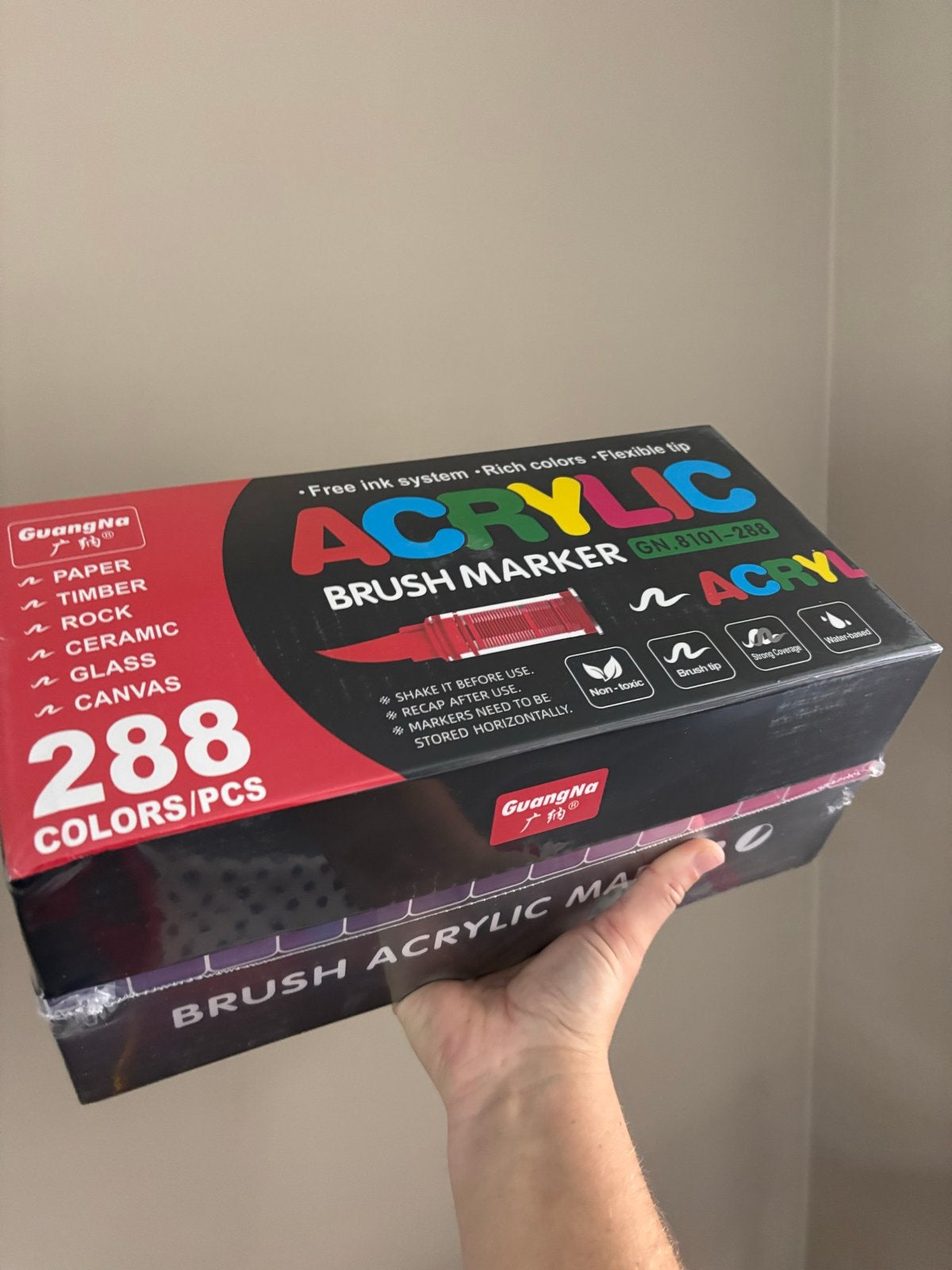 GuangNa Acryl Brush Markers Set - 288 kleuren - NIEUW!, Ophalen of Verzenden, Nieuw, Acrylverf