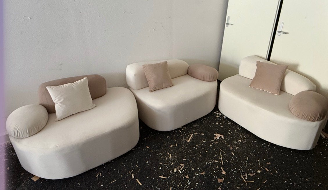 Set van 3 pebble vormige loungestoelen, Ophalen of Verzenden, Zo goed als nieuw, Minder dan 150 cm
