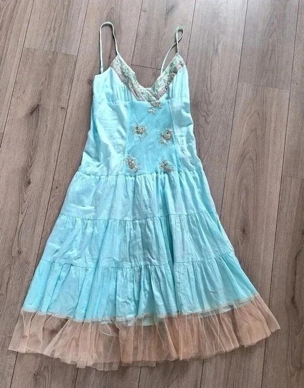 Ybisa Ibiza boho zomerjurk lichtblauw maat 40 L, Ybisa, Blauw, Maat 42/44 (L), Ophalen of Verzenden