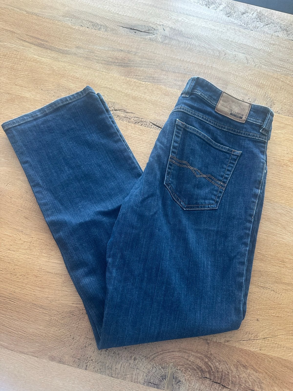 Gardeur Denim Rechte Spijkerbroek - Donkerblauw - Maat 38, Ophalen of Verzenden, Gedragen, Blauw, W30 - W32 (confectie 38/40)