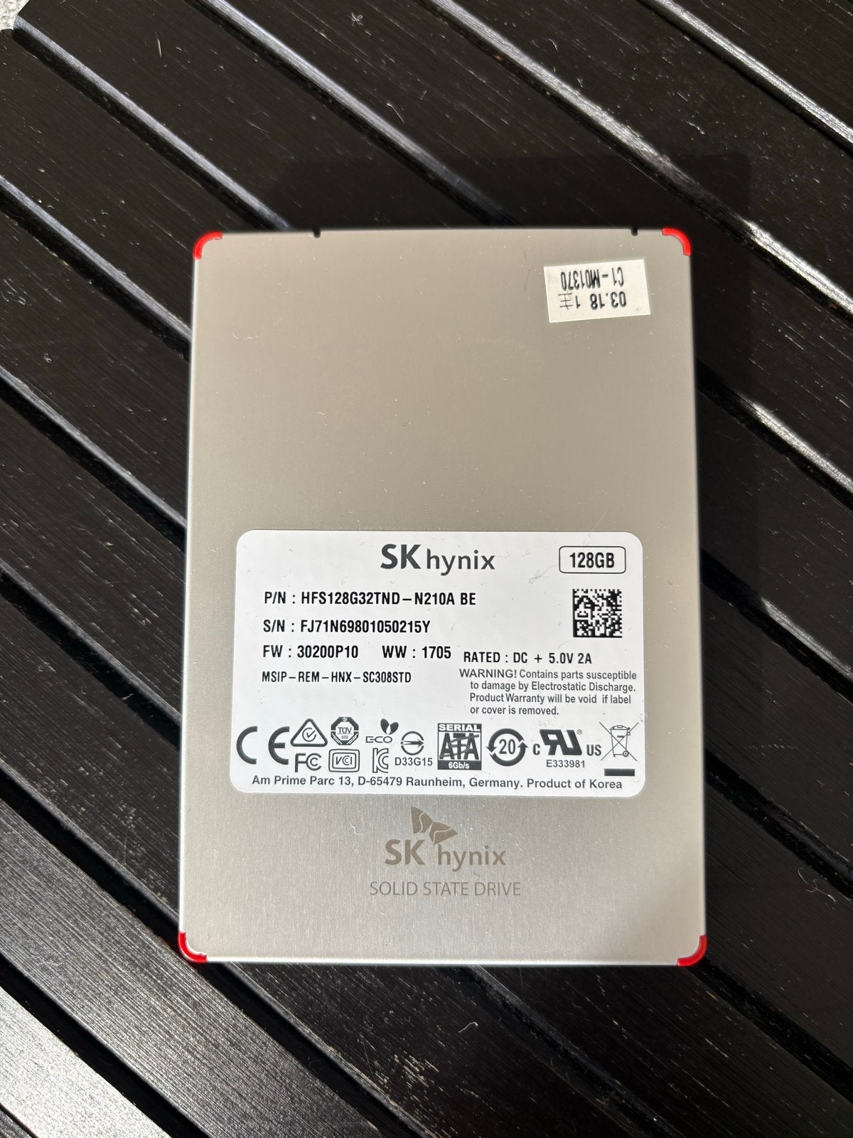 SK Hynix SSD SATA 128GB - Goede staat, volledig gewist, Computers en Software, Intern, Ophalen of Verzenden, Zo goed als nieuw