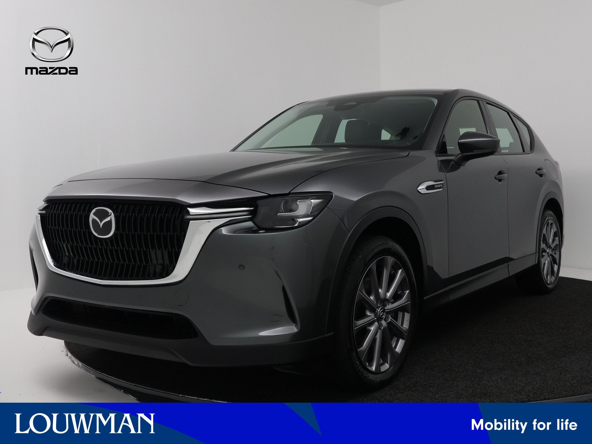 Mazda CX-60 2.5 e-SkyActiv PHEV Exclusive-Line Comfort Pack, Auto's, Automaat, Gebruikt, Zwart, 4 cilinders