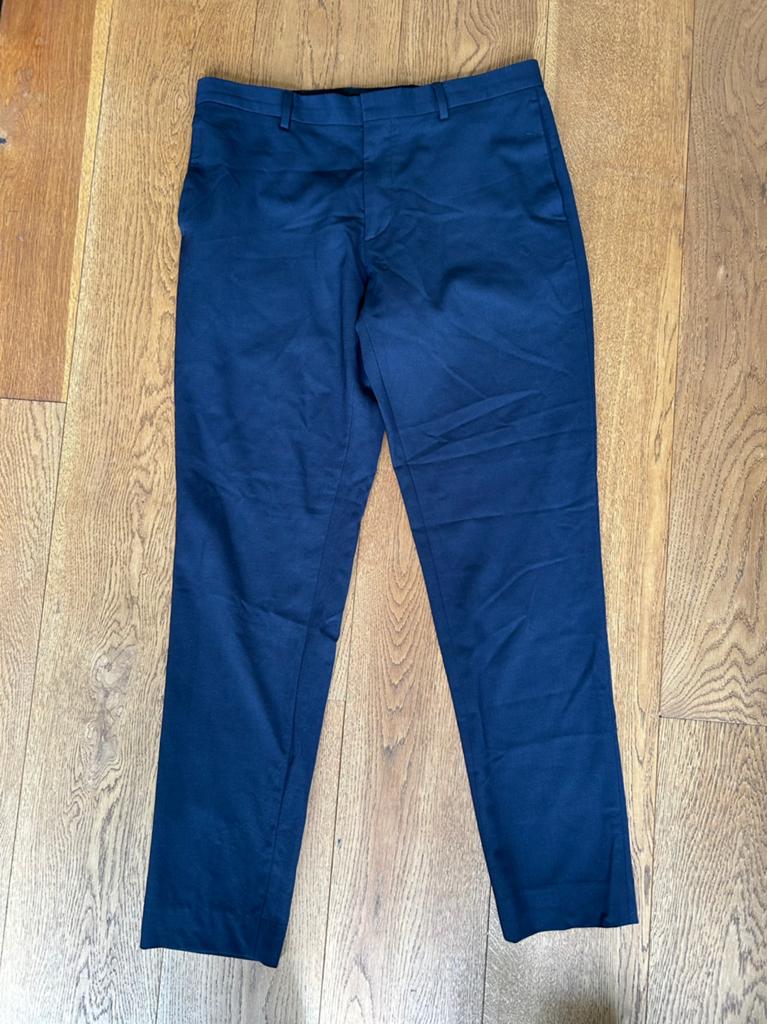 COS donkerblauwe pantalon mt 50 wol, Ophalen of Verzenden, Zo goed als nieuw, Maat 48/50 (M), Blauw