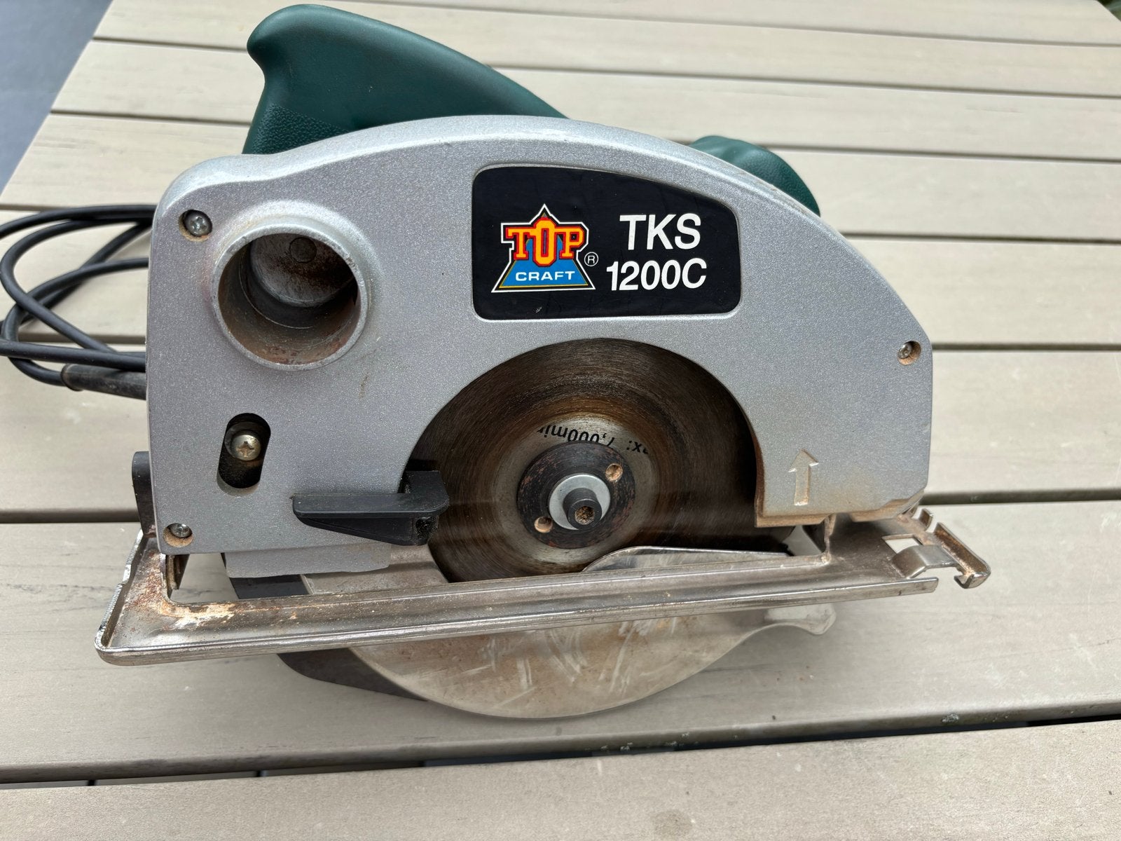 Topcraft Cirkelzaag TKS 1200C - 1200W, Gebruikt, Cirkelzaag, Ophalen of Verzenden, 30 tot 70 mm
