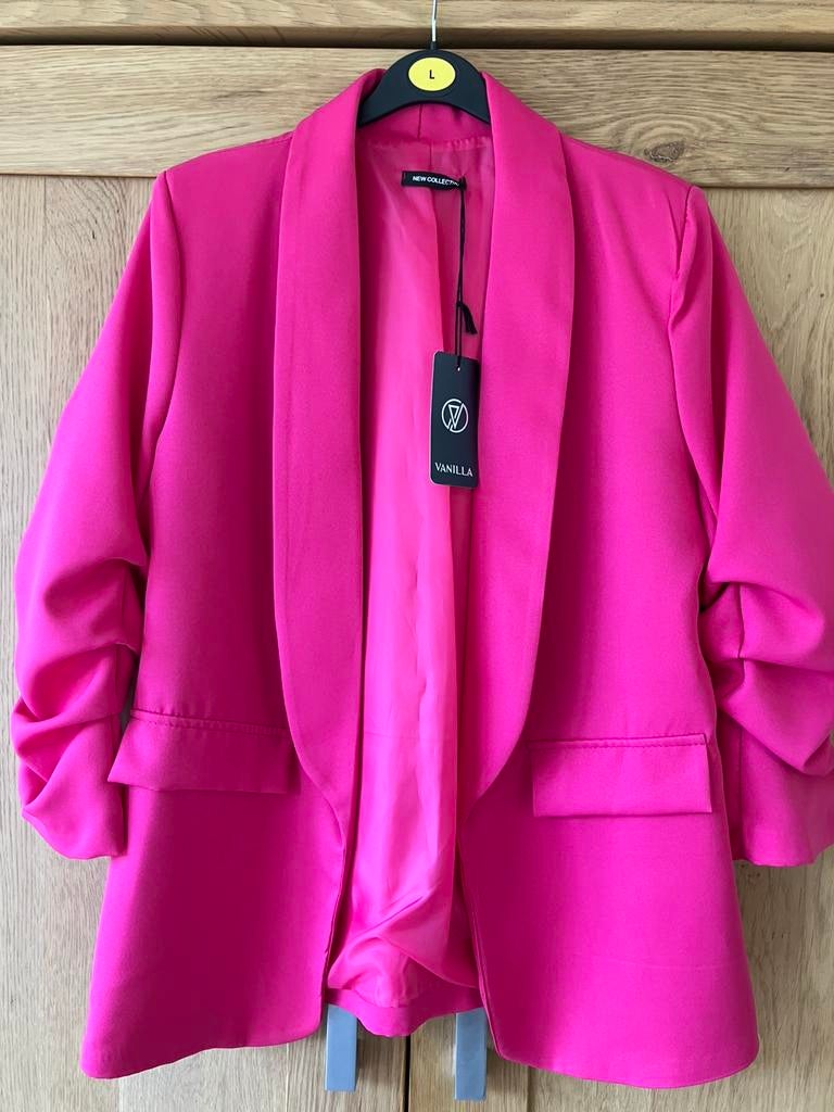 Nieuw=felroze jasje/colbert/blazer=L=made in Italy, Maat 42/44 (L), Nieuw, Ophalen of Verzenden, Jasje