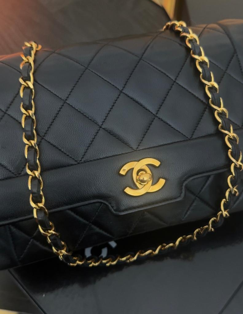 Chanal Diana dior hermes lv gucci, Ophalen of Verzenden, Zo goed als nieuw, Zwart, Handtas