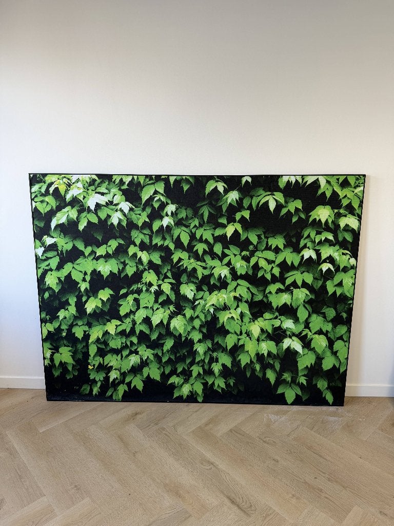 Akoestisch canvas schilderij groene bladeren 200x150 cm, Huis en Inrichting, Ophalen, Groen, Nieuw, Wandbord of Wandpaneel