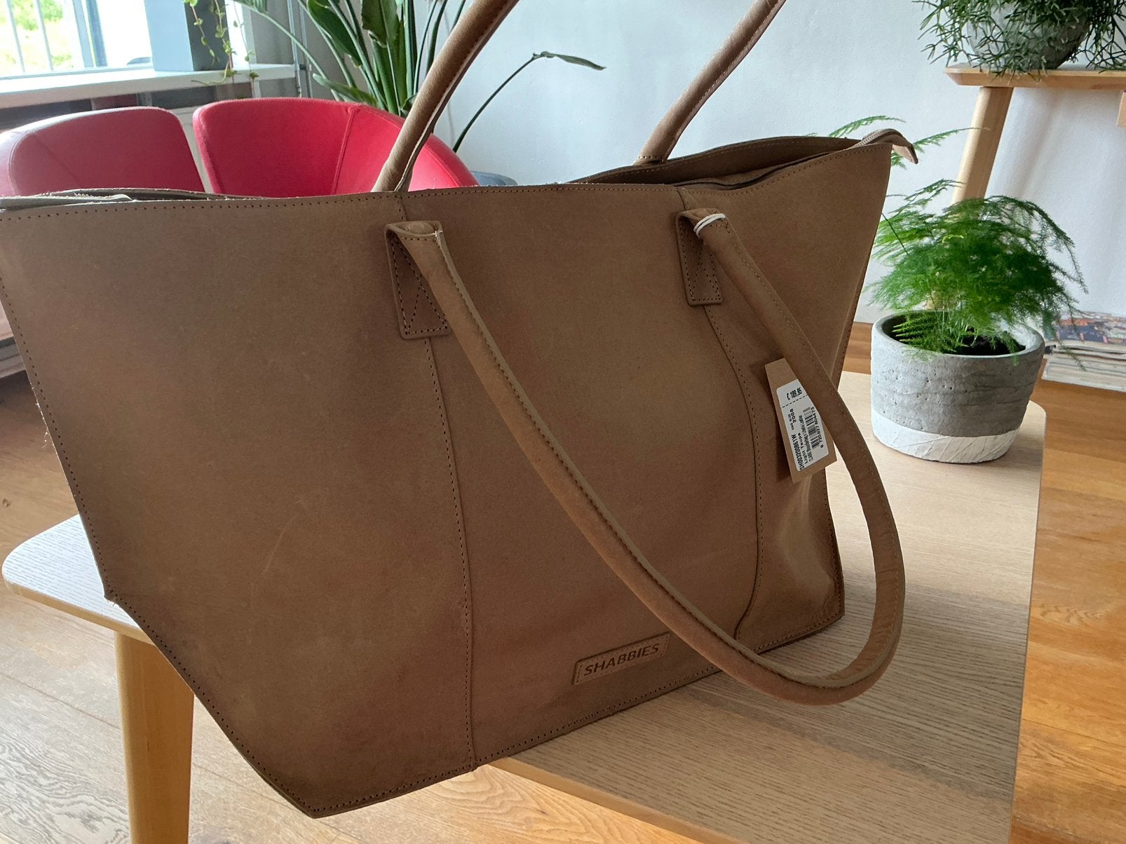 Schabbies Amsterdam leren shopper nieuw, Ophalen of Verzenden, Zo goed als nieuw, Bruin, Shopper